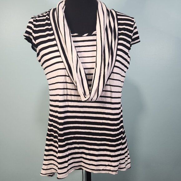 Coco Blanco Striped Blouse Medium - Picture 1 of 6